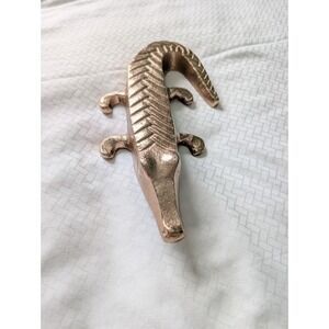 Threshold Copper Cast Metal Alligator Figurine Statue 9.5" Decorative Decor